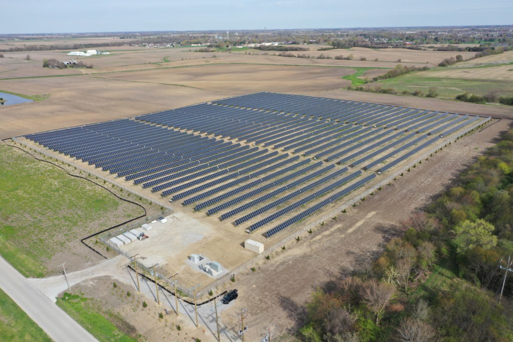 aerial solar panels Illinois Community Solar Portfolio
