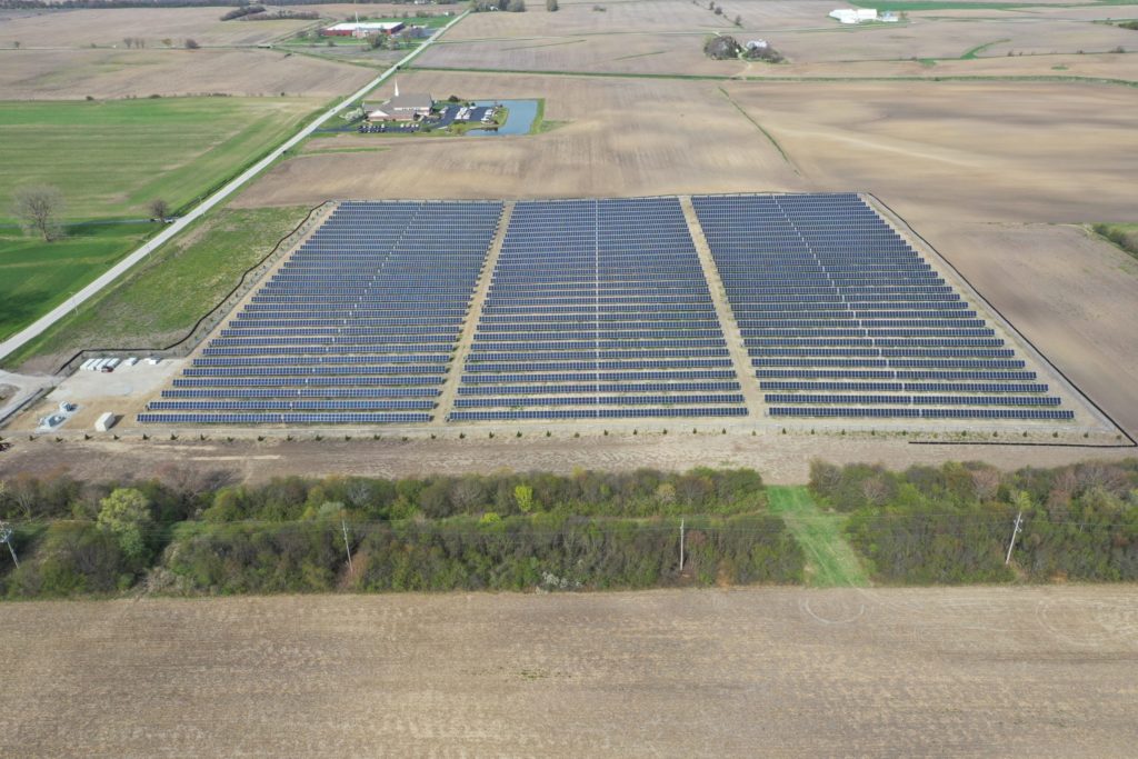 Illinois Community Solar Portfolio aerial solar panels