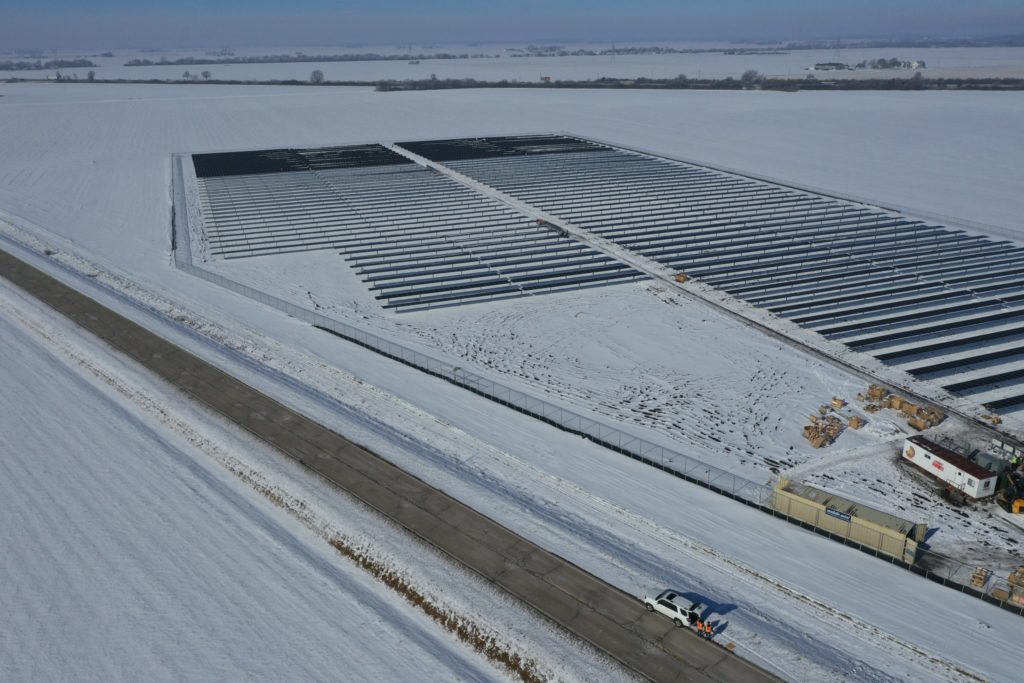 Illinois Community Solar Portfolio Aerial Snow Field