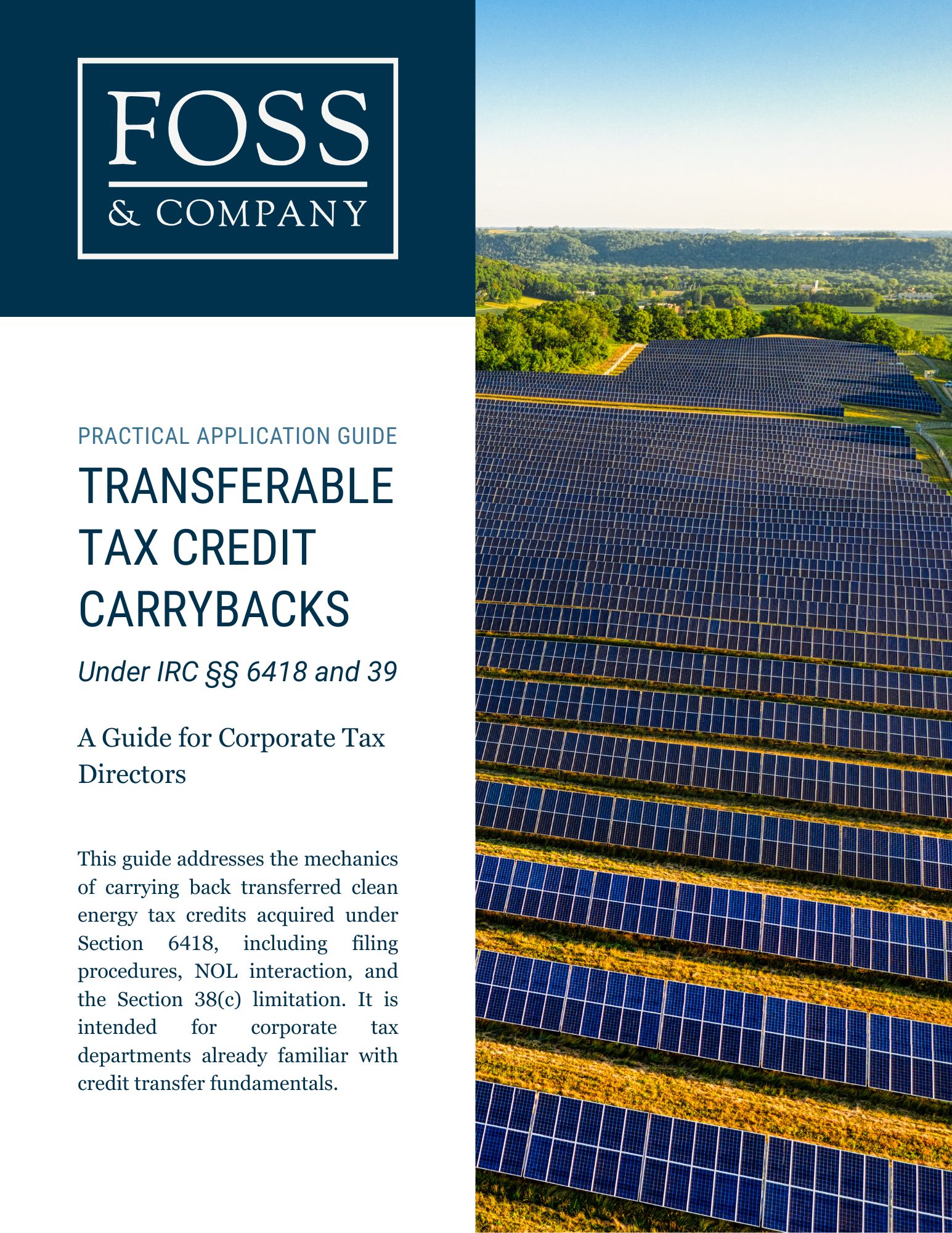 Foss Transferable Tax Credit Carrybacks Primer